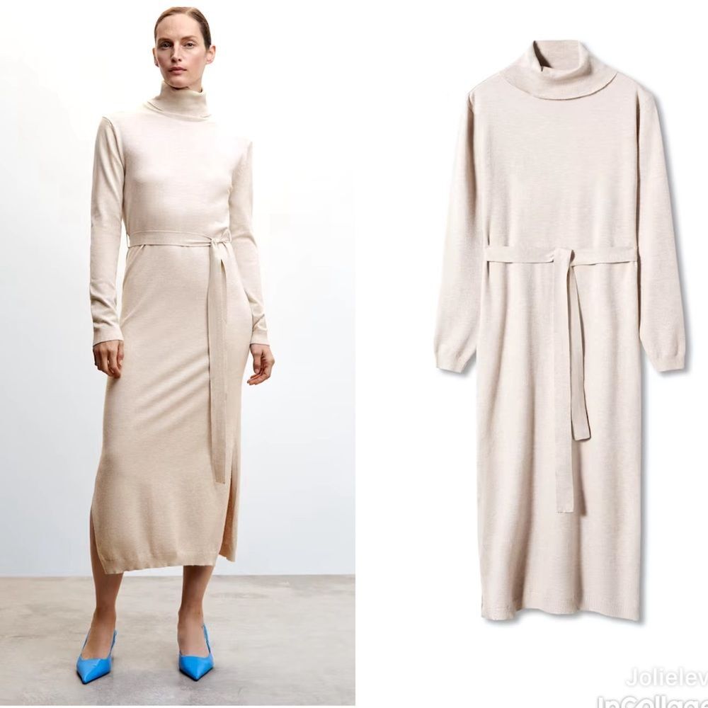 Mango Knitted turtleneck dress